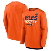 Men's Fanatics Orange New York Islanders 2024 NHL Stadium Series Authentic Pro Long Sleeve Tech T-Shirt