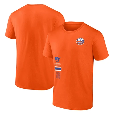 T-shirt orange fanatiques pour hommes des Islanders de New York représentent