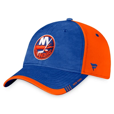 Casquette Flex Camo Authentic Pro Rink Fanatics Royal/Orange pour hommes des Islanders de New York