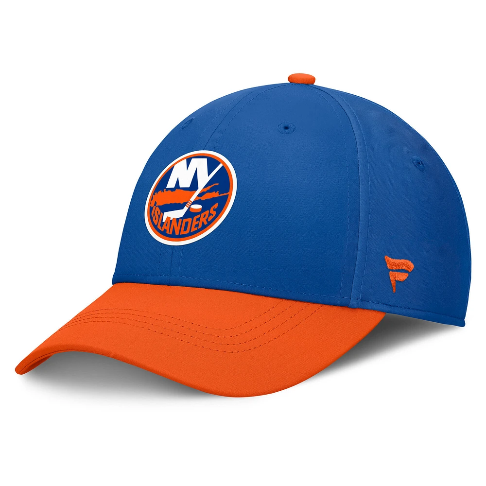 Casquette Fanatics pour homme Authentic Pro Rink Flex des Islanders de New York Royal/Orange