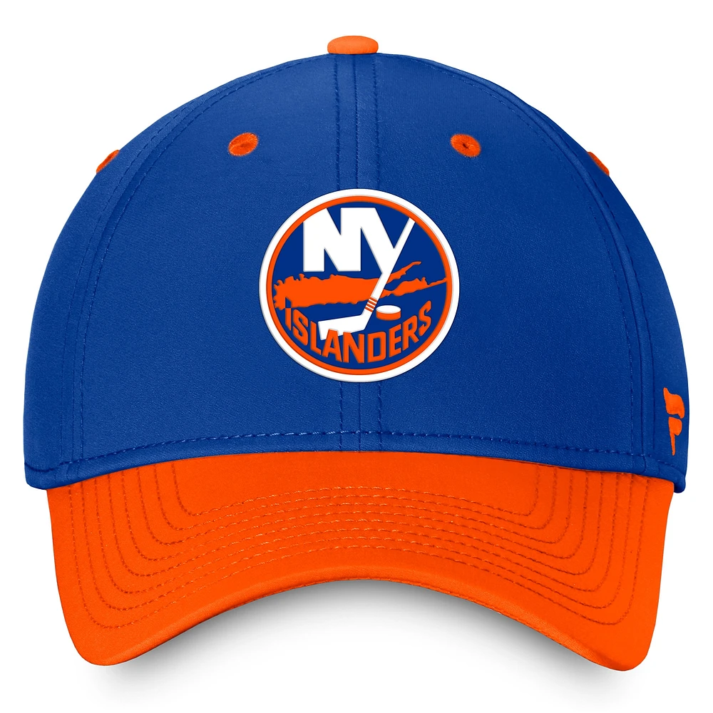 Men's Fanatics  Royal/Orange New York Islanders Authentic Pro Rink Two-Tone Flex Hat