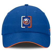 Casquette ajustable Fanatics Royal/Orange New York Islanders Authentic Pro Ripstop pour homme