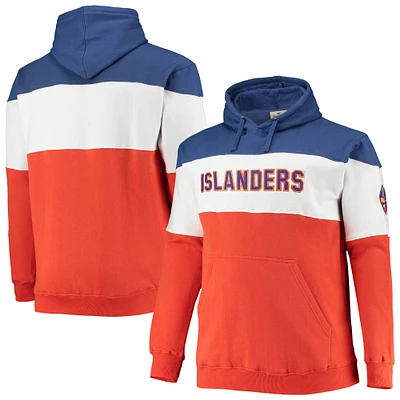 Men's Fanatics Royal/Orange New York Islanders Big & Tall Colorblock Fleece Hoodie