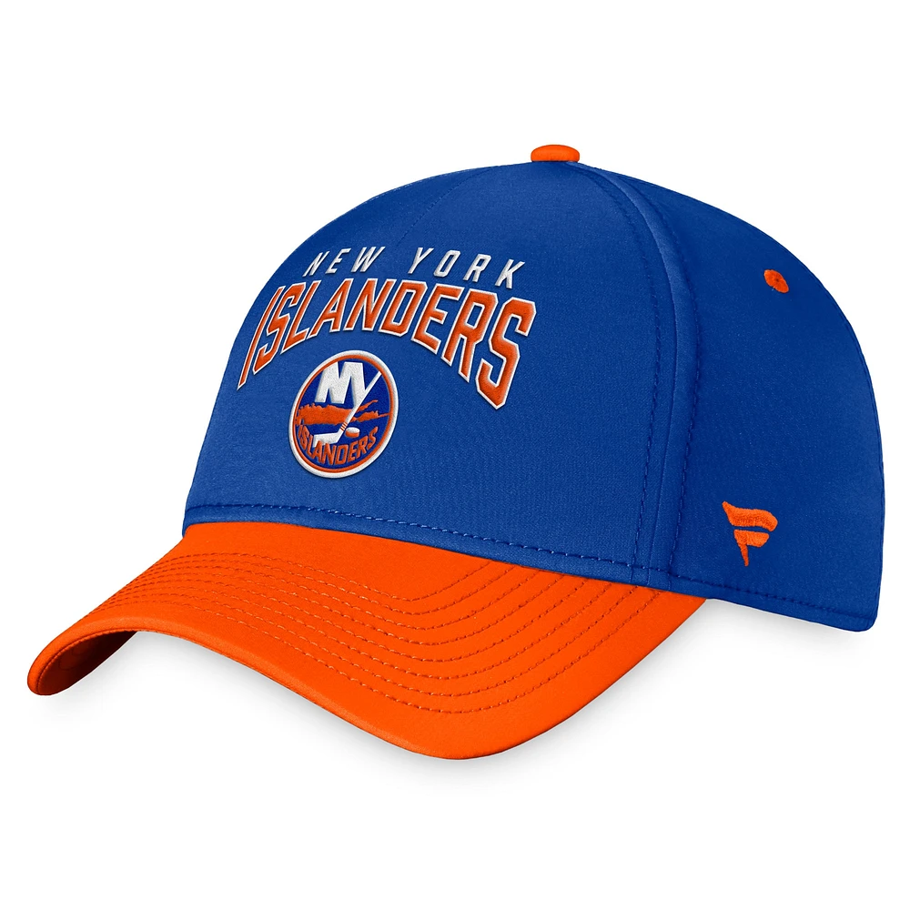 Men's Fanatics Royal/Orange New York Islanders Fundamental 2-Tone Flex Hat