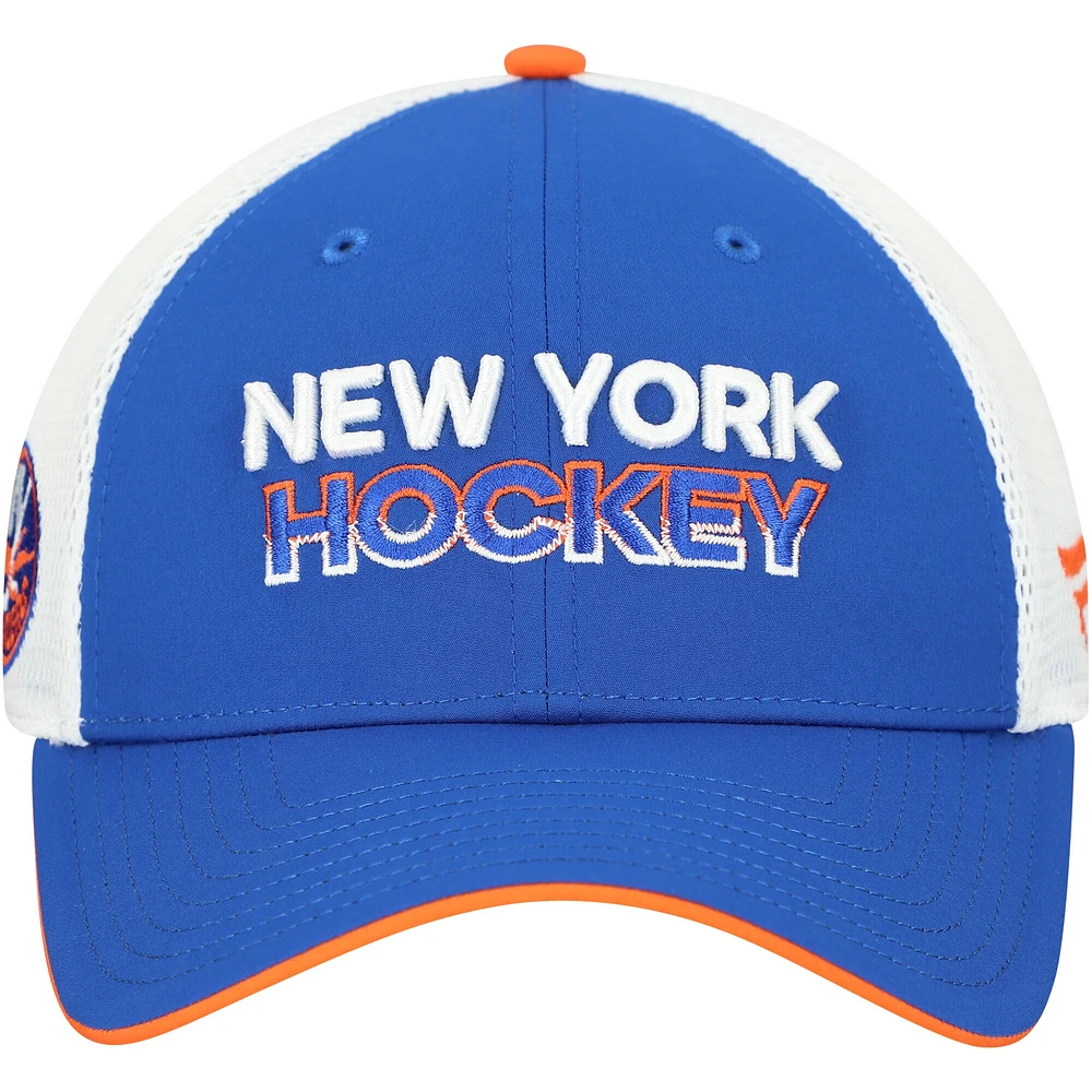 Men's Fanatics Royal/White New York Islanders Authentic Pro Rink Trucker Adjustable Hat