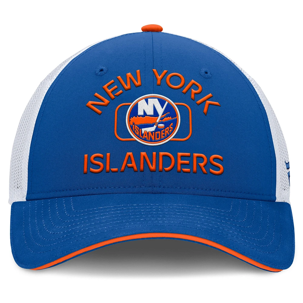 Casquette de camionneur authentique Pro Rink Fanatics Royal/White New York Islanders pour homme