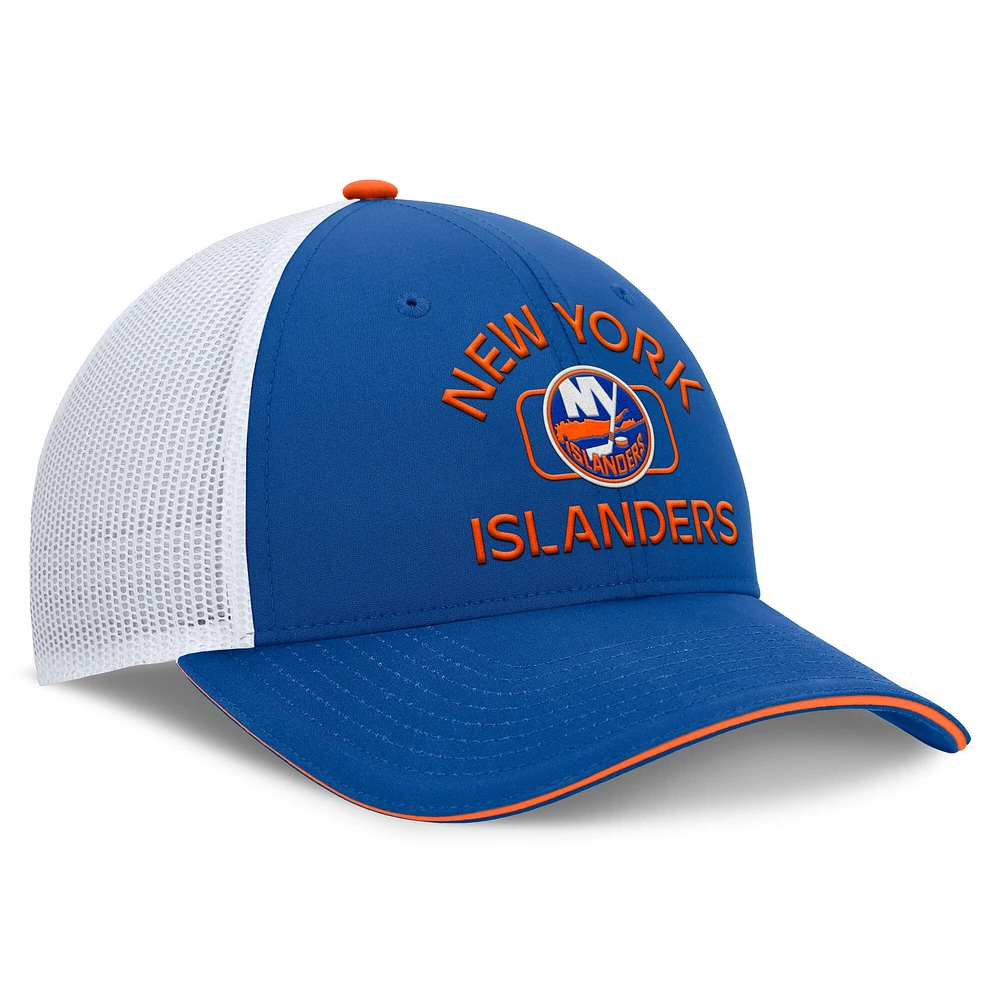 Casquette de camionneur authentique Pro Rink Fanatics Royal/White New York Islanders pour homme