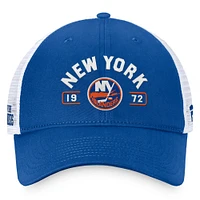 Casquette réglable Fanatics Royal/White New York Islanders Free Kick Trucker pour hommes