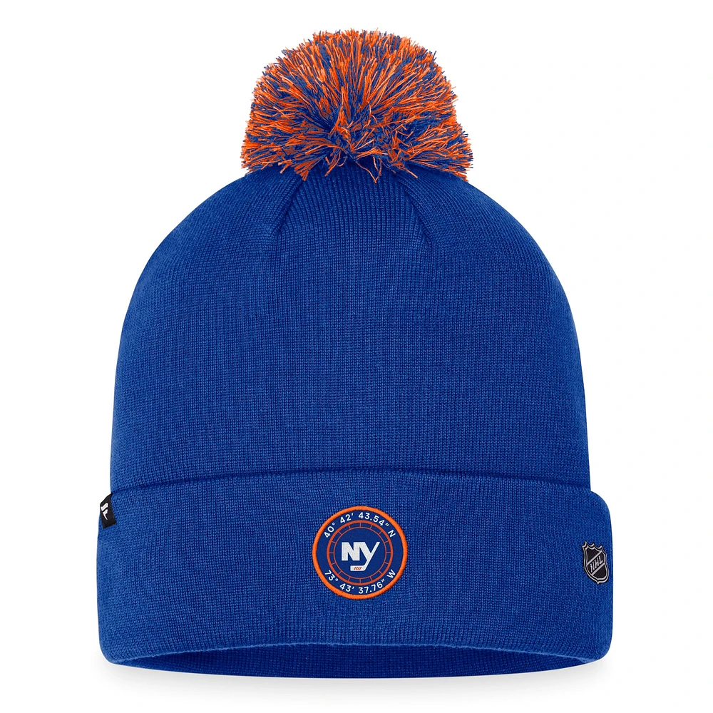 Men's Fanatics  Royal New York Islanders 2023 NHL Draft Cuffed Knit Hat with Pom