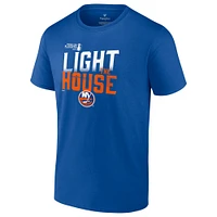 T-shirt avec slogan des séries éliminatoires de la Coupe Stanley 2024 Royal New York Islanders Fanatics pour hommes