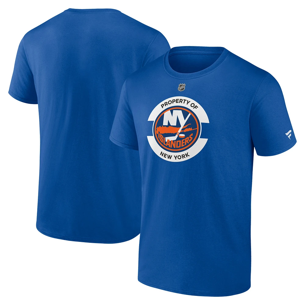 T-shirt secondaire authentique Pro Core Royal New York Islanders Fanatics pour hommes