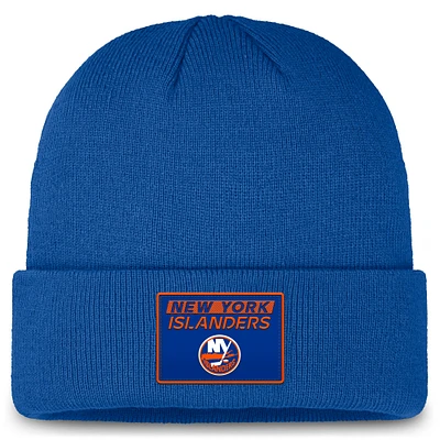 Bonnet en tricot à revers authentique Fanatics Royal New York Islanders pour hommes