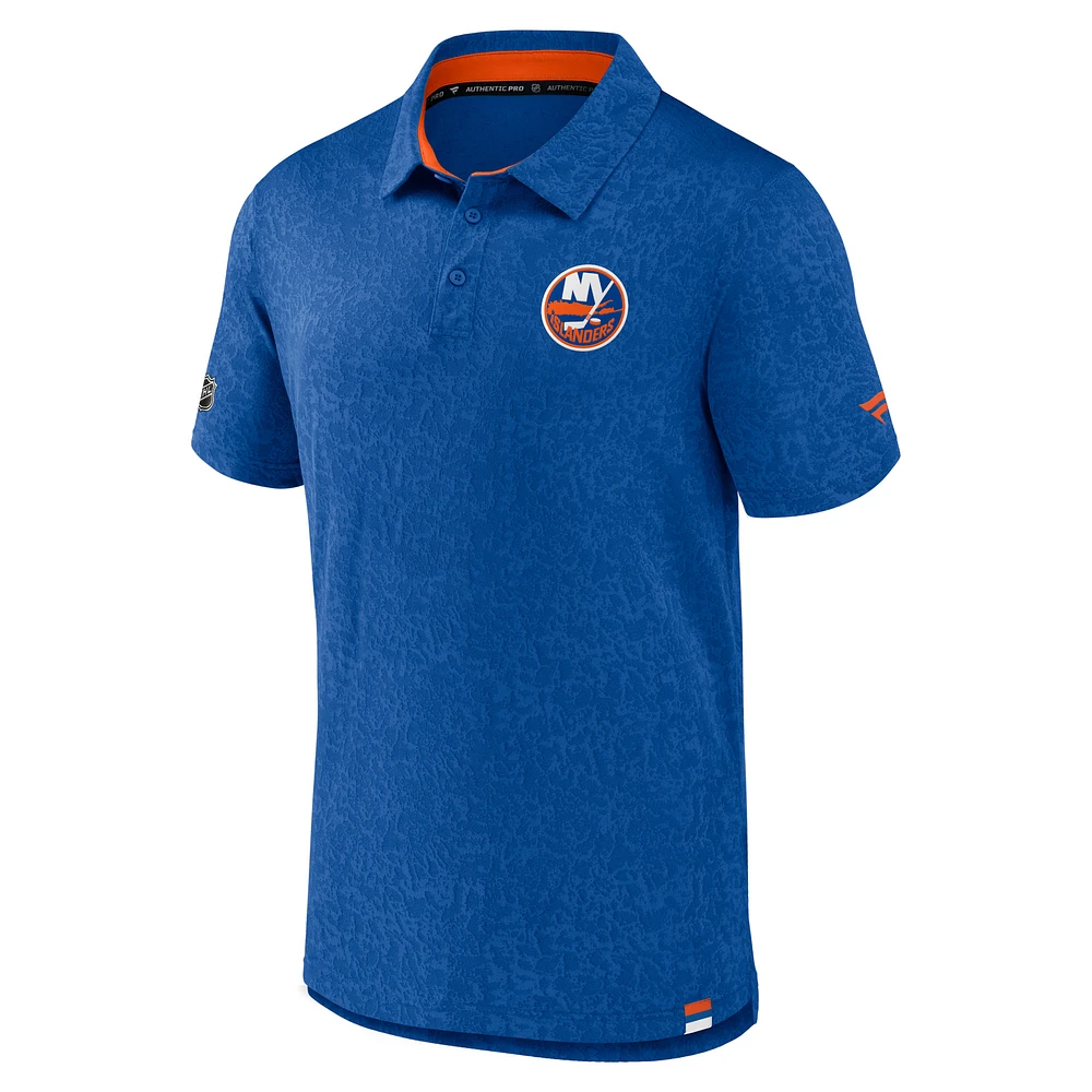 Polo en jacquard authentique Pro Fanatics Royal New York Islanders pour homme