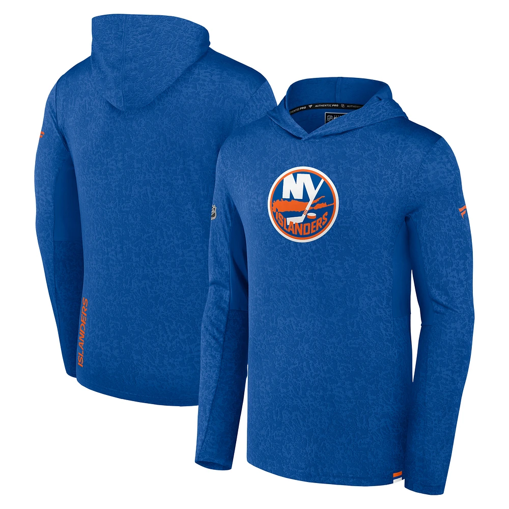 Sweat à capuche léger Fanatics Royal New York Islanders Authentic Pro pour hommes