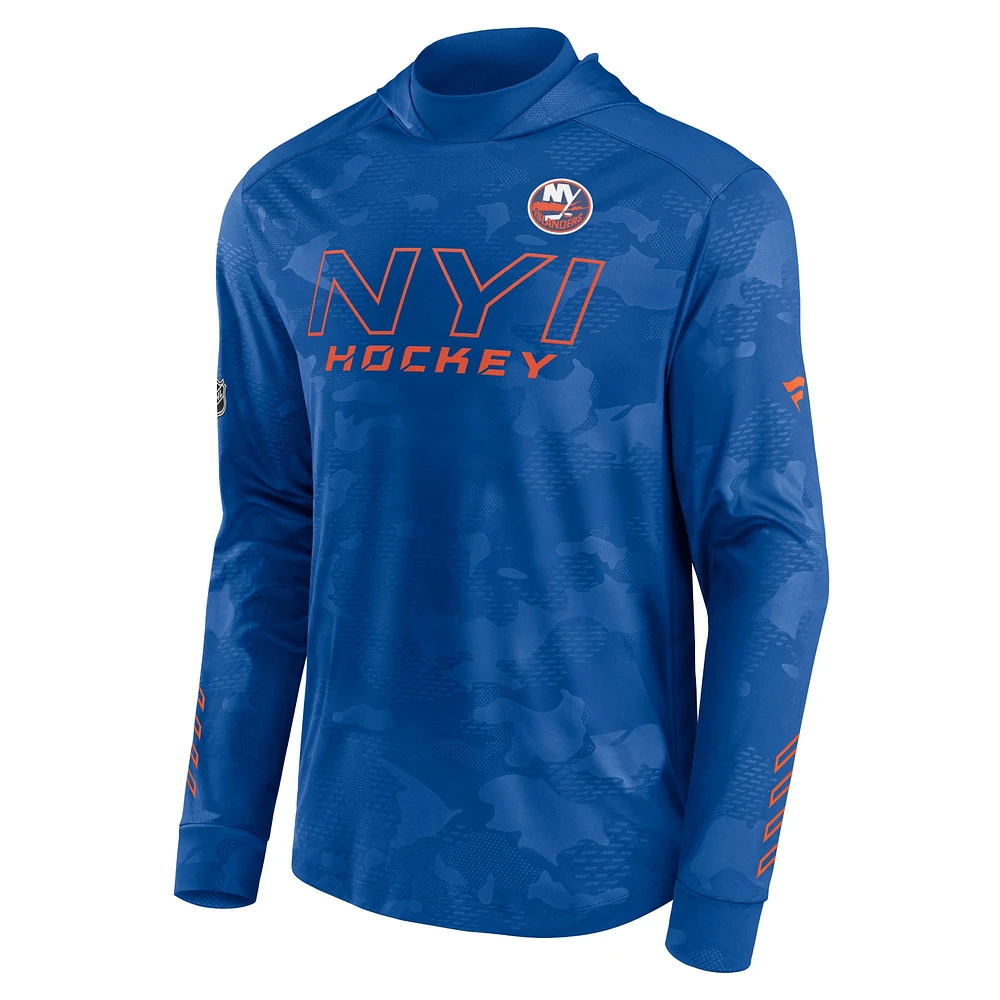 Men's Fanatics Royal New York Islanders Authentic Pro Locker Room Camo Pullover Hoodie