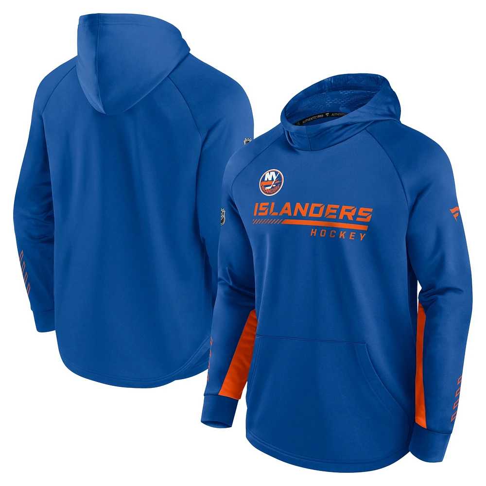 Men's Fanatics Royal New York Islanders Authentic Pro Locker Room Raglan Pullover Hoodie