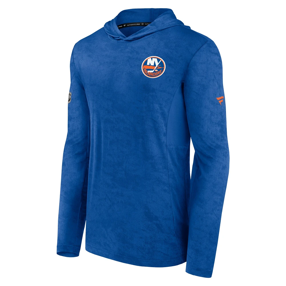 Sweat à capuche authentique Pro Rink Camo Fanatics Royal New York Islanders pour hommes