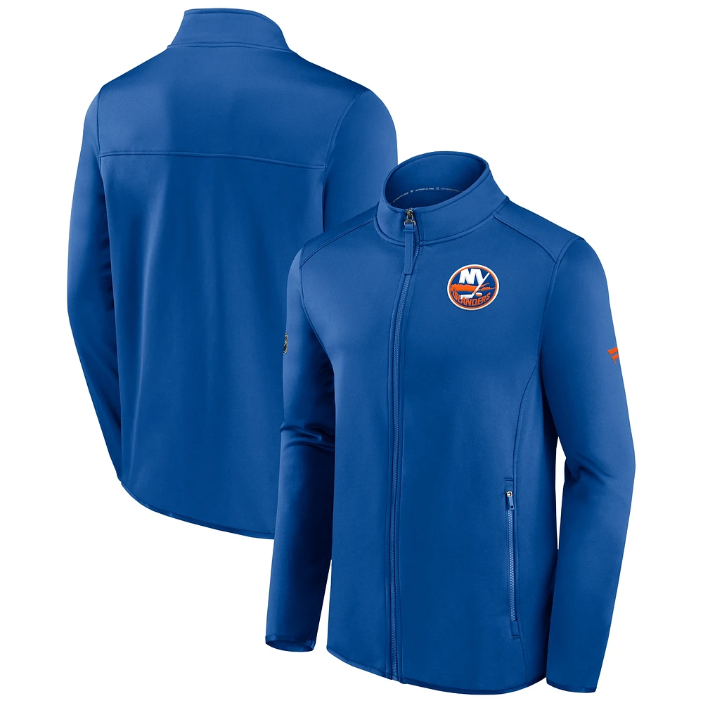 Veste polaire entièrement zippée Fanatics Royal New York Islanders Authentic Pro Rink pour hommes