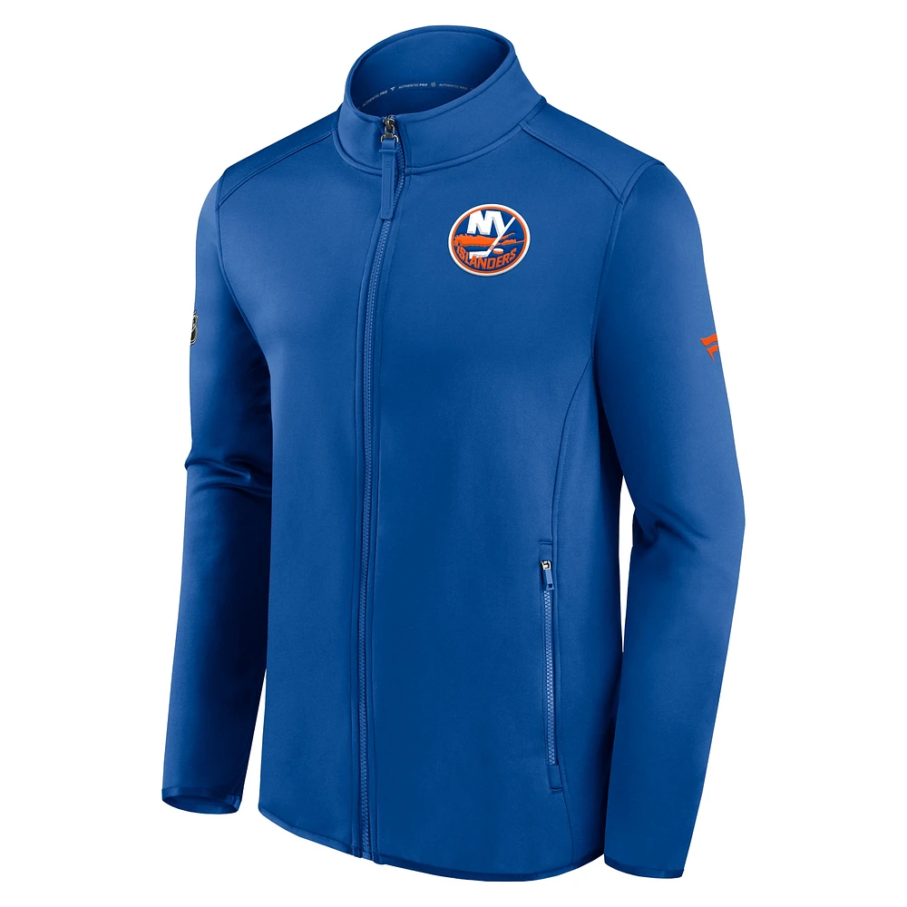 Veste polaire entièrement zippée Fanatics Royal New York Islanders Authentic Pro Rink pour hommes