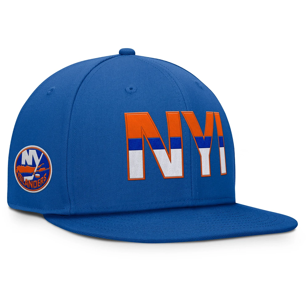 Casquette Snapback authentique Pro Rink des New York Islanders de Fanatics Royal pour hommes