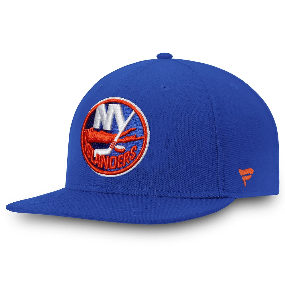 Casquette ajustée avec logo principal Fanatics Royal New York Islanders pour hommes