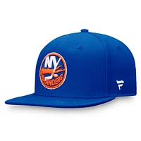 Casquette Snapback avec logo principal Fanatics Royal New York Islanders pour hommes