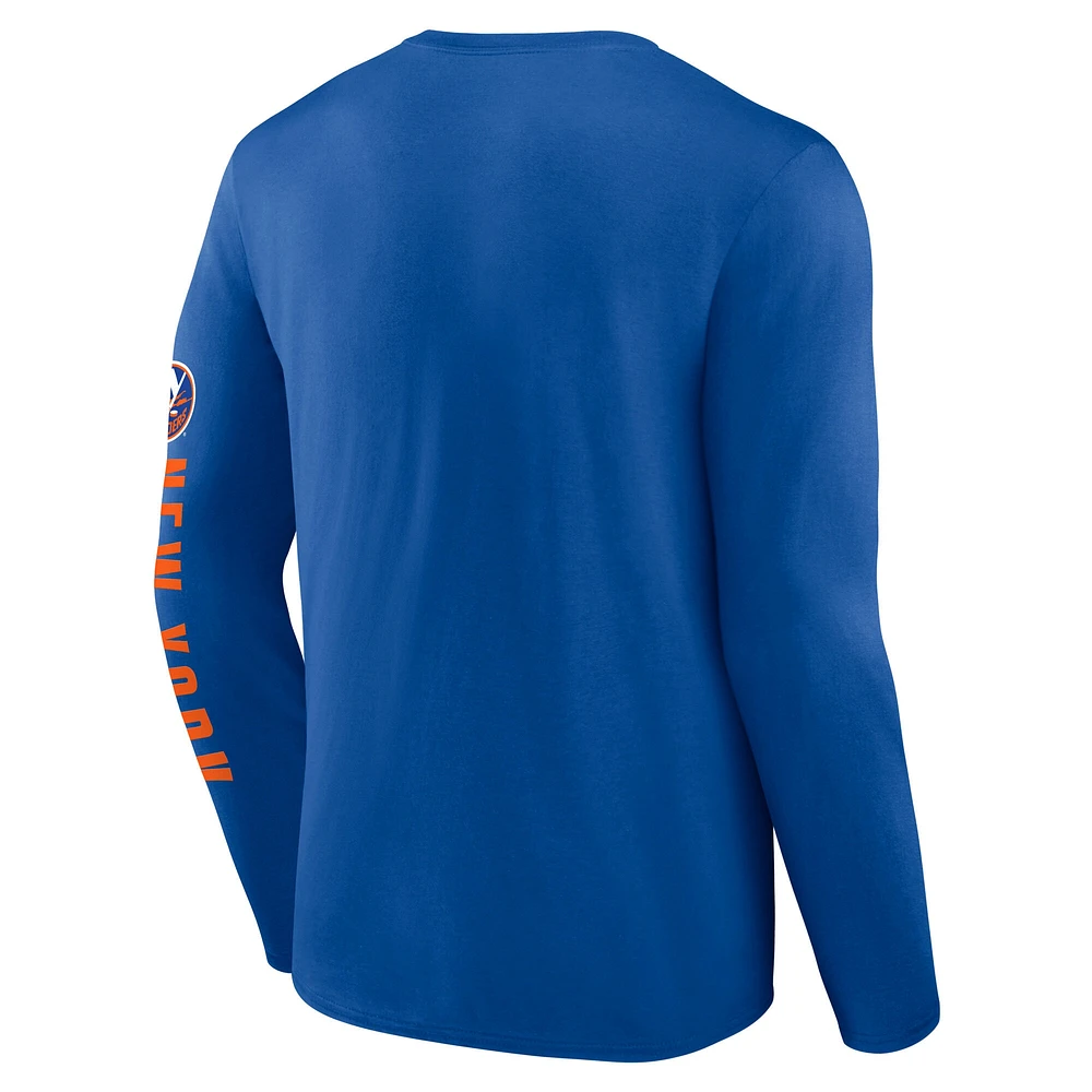 Men's Fanatics Royal New York Islanders Headline Long Sleeve T-Shirt