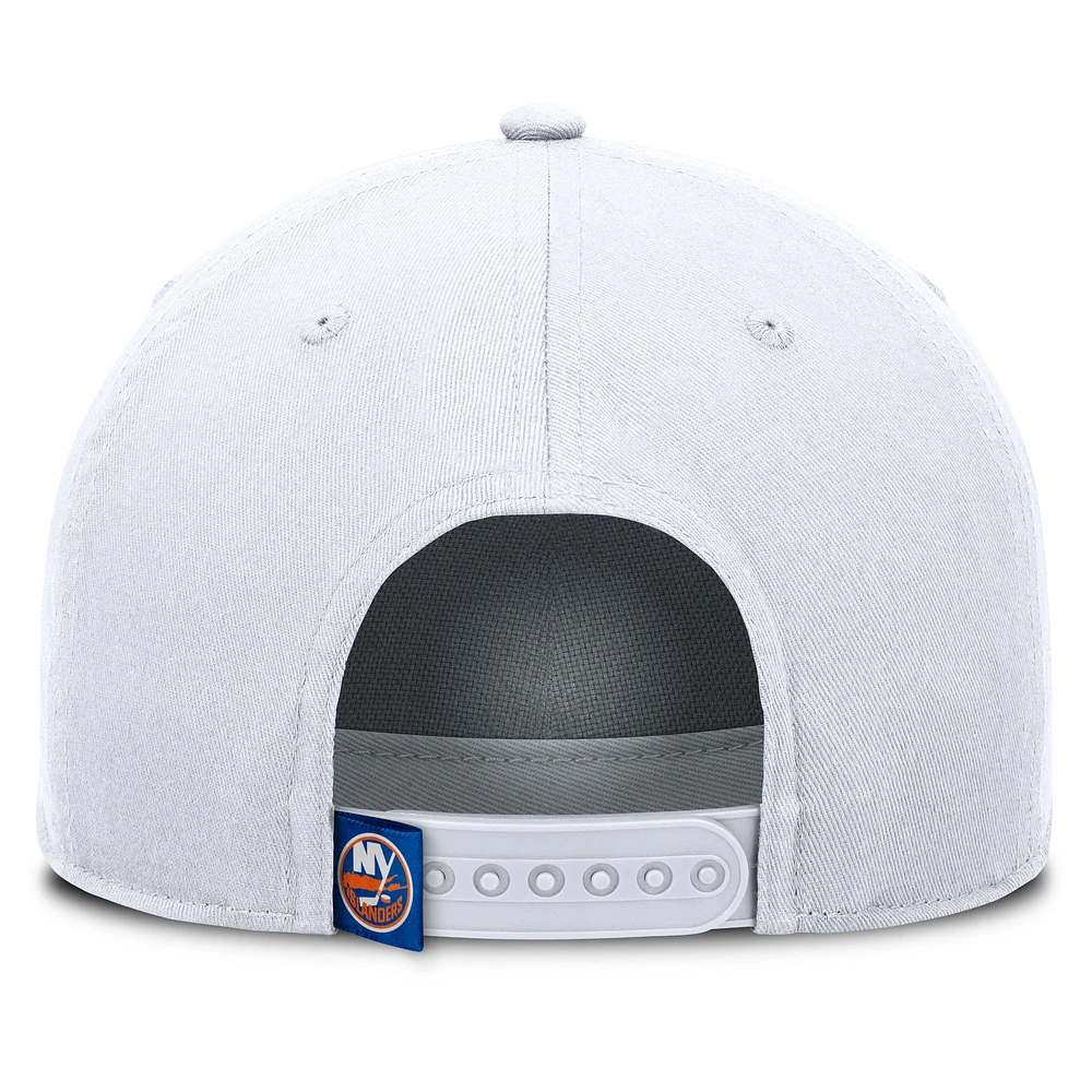 Men's Fanatics White New York Islanders Rope A-Frame Adjustable Hat