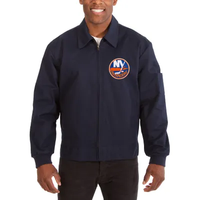 New York Islanders JH Design Cotton Twill Workwear Jacket - Navy