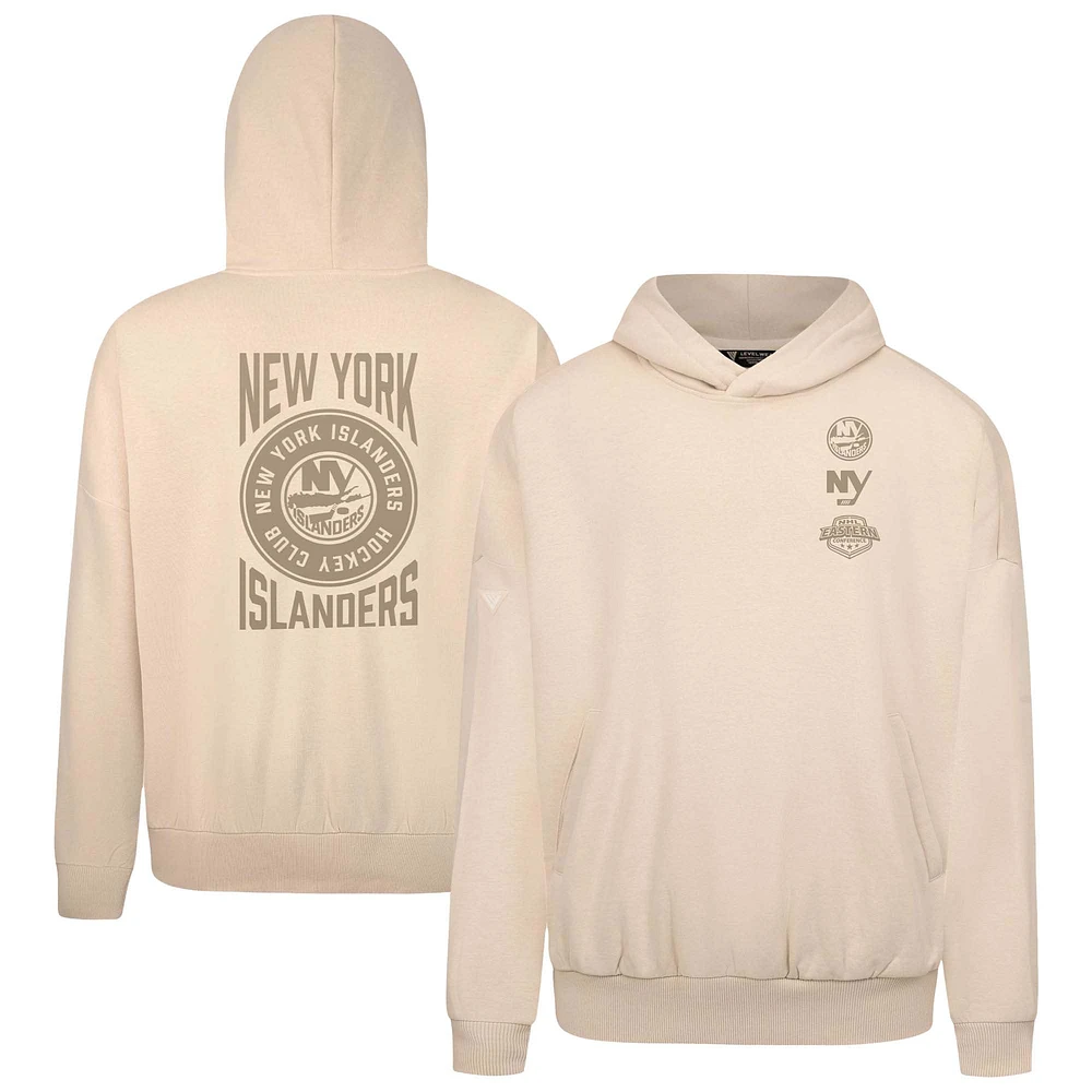 Men's Levelwear Cream New York Islanders Contact Stamp Pullover Hoodie