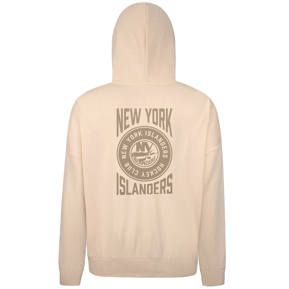 Men's Levelwear Cream New York Islanders Contact Stamp Pullover Hoodie