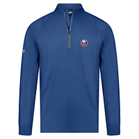 Men's Levelwear Royal New York Islanders Theory Insignia Core Raglan Quarter-Zip Pullover Top