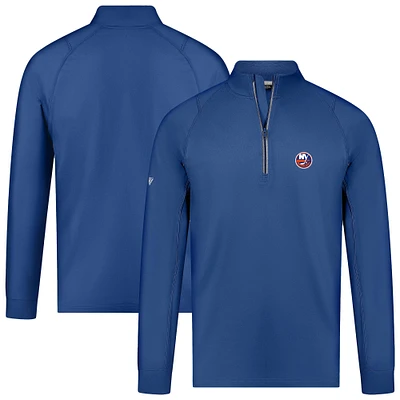 Men's Levelwear Royal New York Islanders Theory Insignia Core Raglan Quarter-Zip Pullover Top
