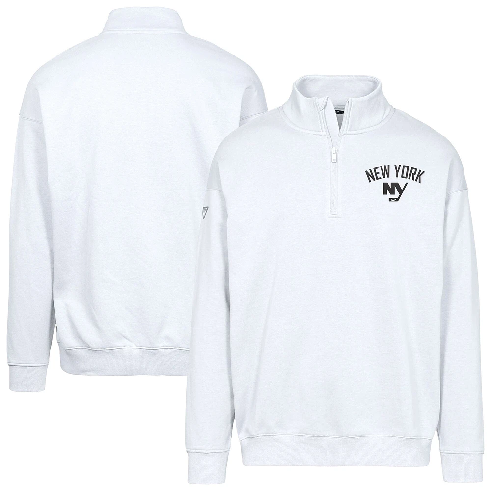 Sweat-shirt à glissière quart de tour Murray City Capsule pour homme, blanc, Levelwear