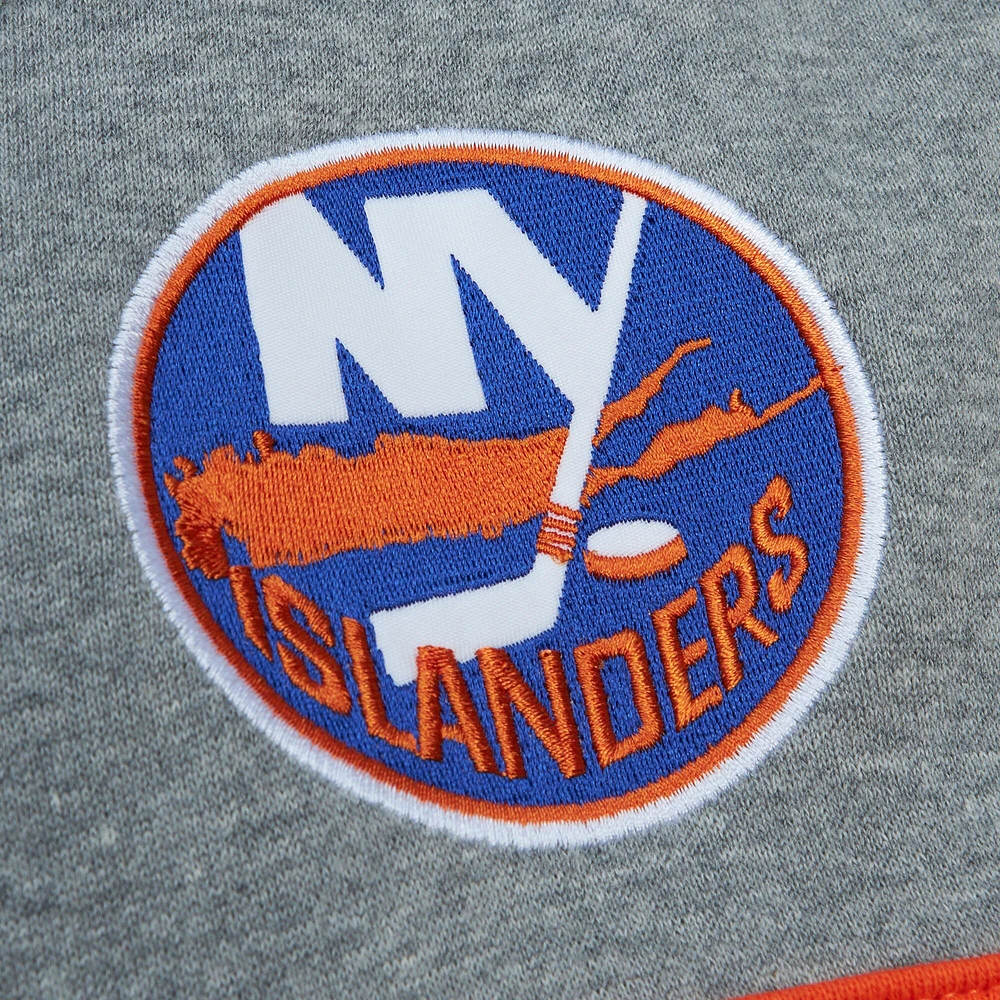 Chandail à capuchon de l'entraîneur-chef des Islanders New York Mitchell & Ness pour hommes, royal/gris