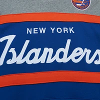 Chandail à capuchon de l'entraîneur-chef des Islanders New York Mitchell & Ness pour hommes, royal/gris