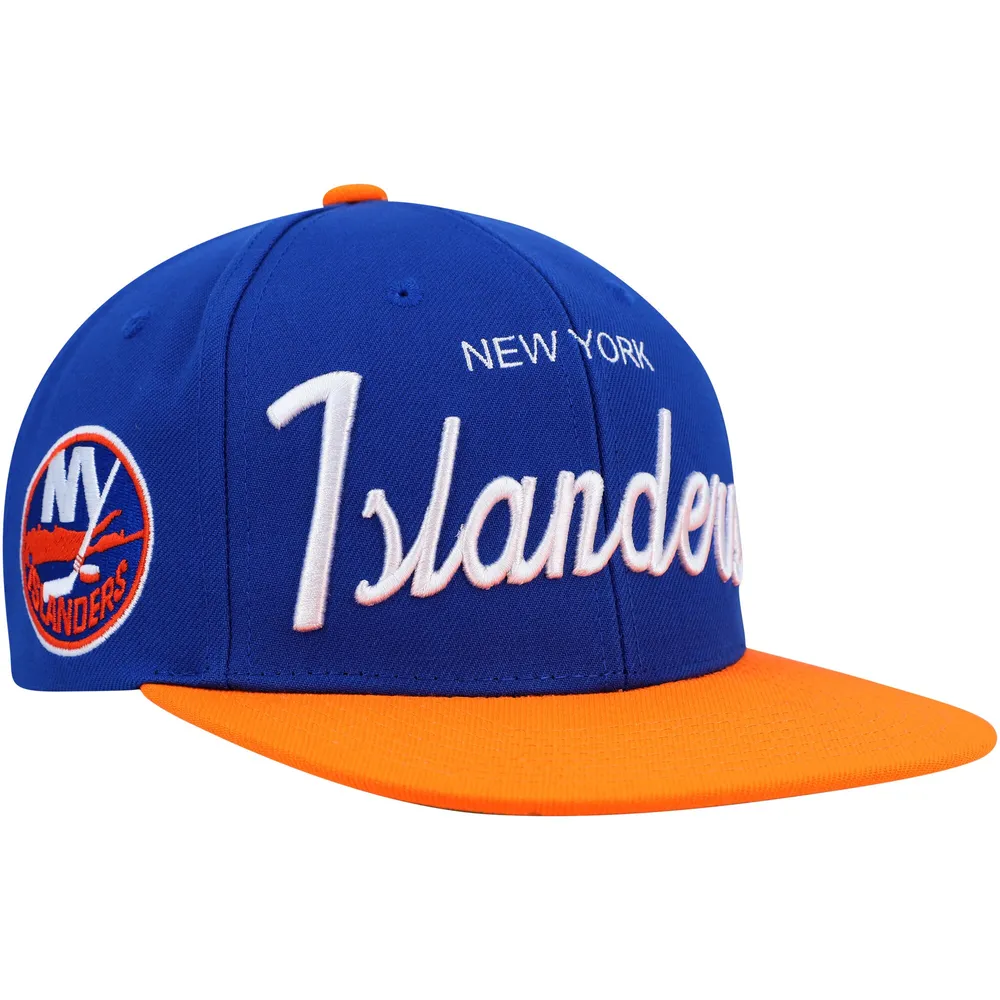 Lids New York Islanders Mitchell & Ness Vintage Script Snapback Hat -  Royal/Orange