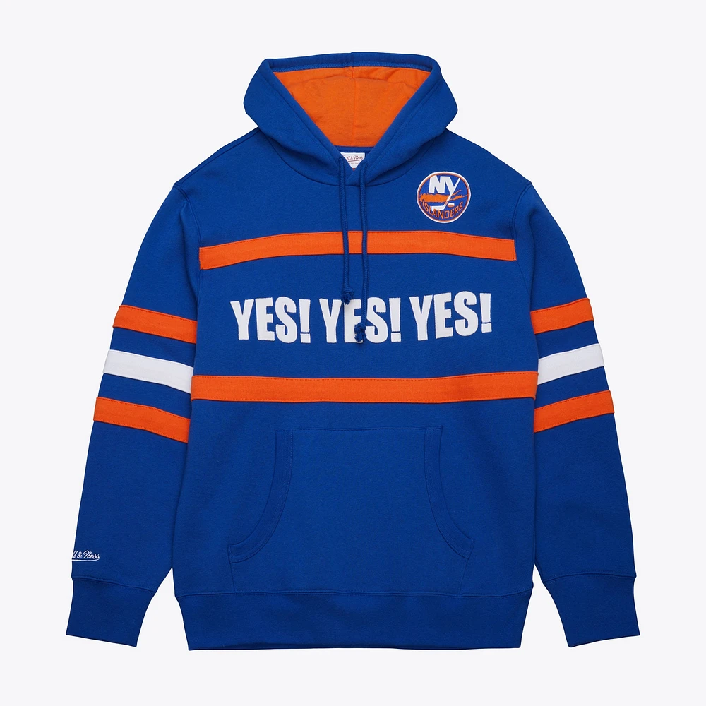 Sweat à capuche slogan de l'entraîneur-chef des New York Islanders Mitchell & Ness Royal pour hommes