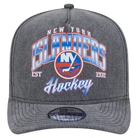 Men's New Era  Charcoal New York Islanders Throwback Washed A-Frame Pre-Curved 9FIFTY Snapback Hat