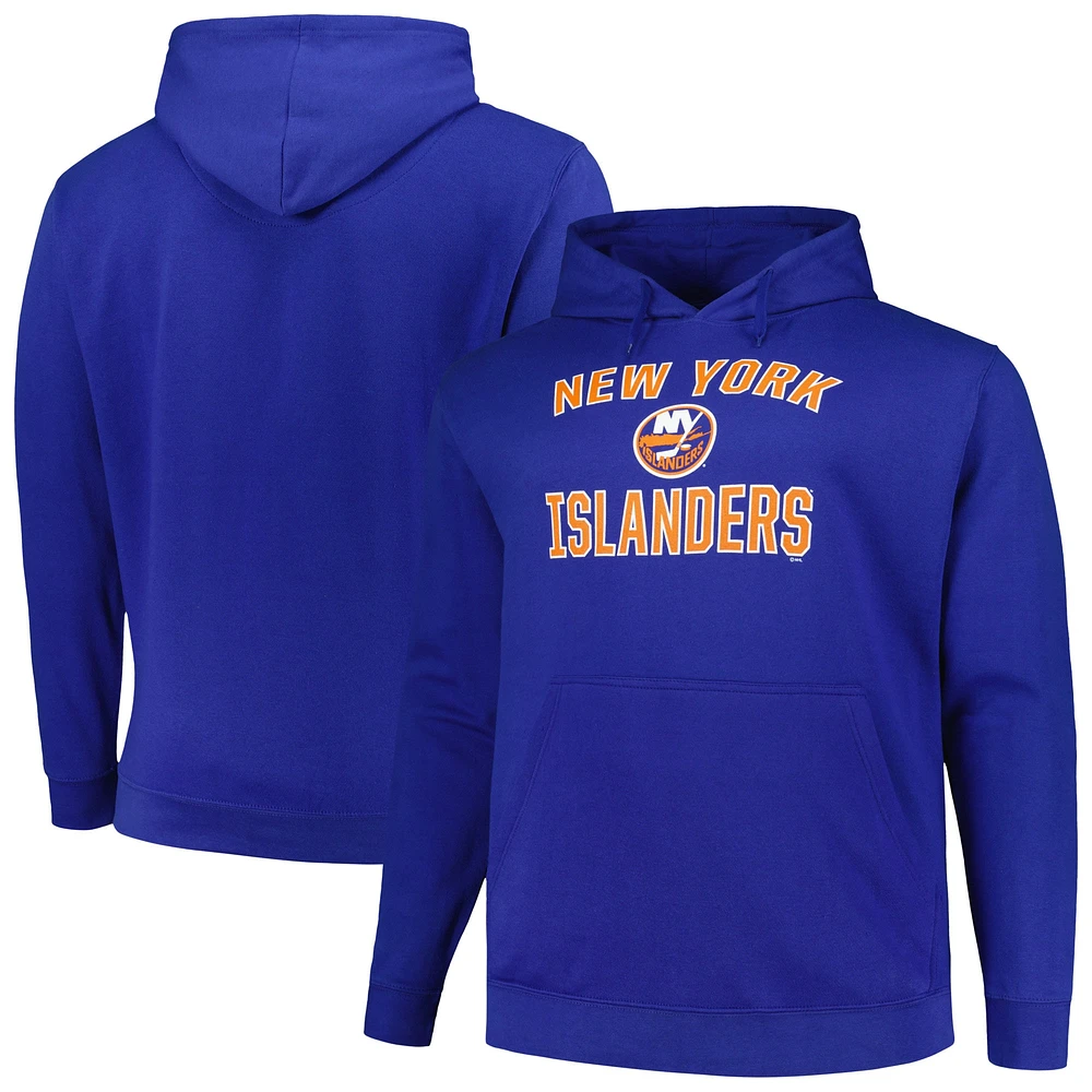 Profil pour hommes Royal New York Islanders Big & Tall Arch Over Logo Pull à capuche