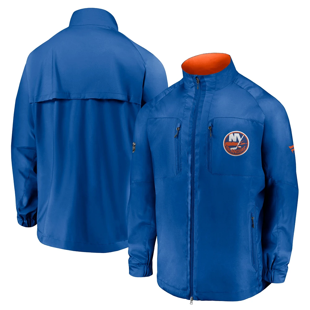 Men's Royal New York Islanders Authentic Pro Locker Room Rink Raglan Full-Zip Jacket