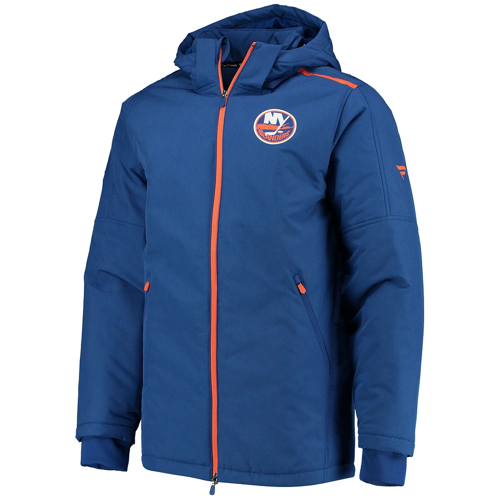 Veste à capuche entièrement zippée Royal New York Islanders Authentic Pro Rink Parka pour homme