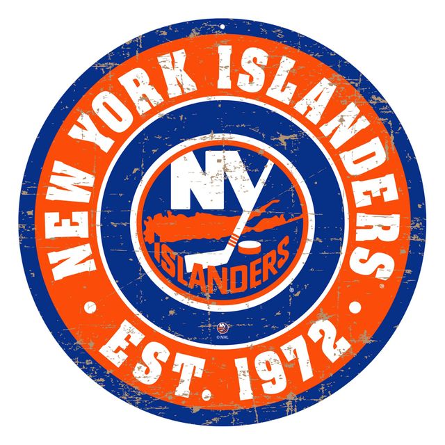 New York Rangers - 22'' Round PVC Distressed Logo Wall Sign