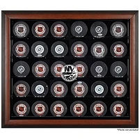 Vitrine de présentation marron pour 30 rondelles des Islanders de New York