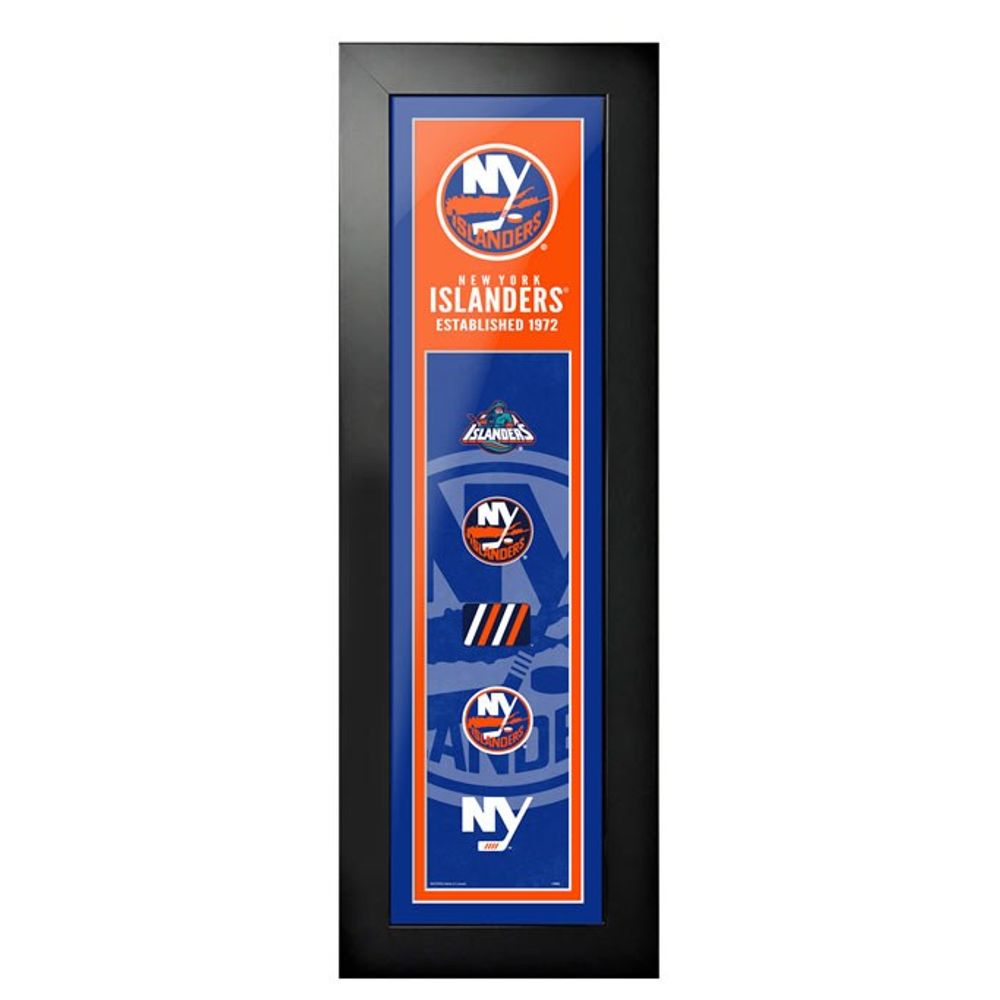 New York Islanders - 6'' x 22'' Logos to History Framed Art