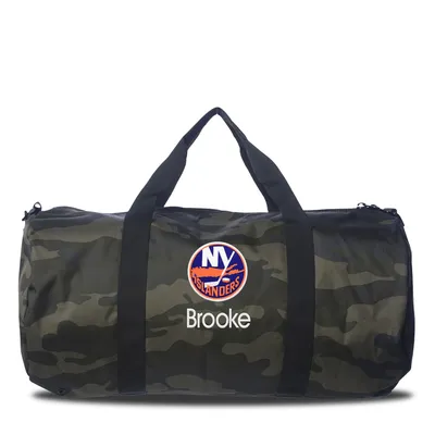 New York Islanders Camo Print Personalized Duffel Bag