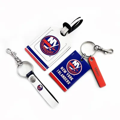New York Islanders - Coffret cadeau trois pièces en cuir avec étiquette personnalisée