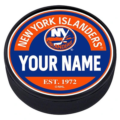 New York Islanders - Personalized Block Textured Puck