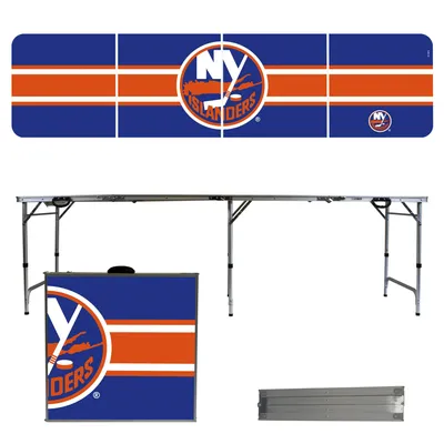 New York Islanders Striped Design 8' Portable Folding Tailgate Table