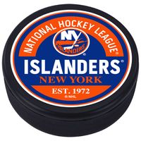 New York Islanders - Textured Block Logo Puck